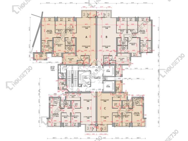 御龍山 平面圖 御龍山 10座 17-23,25,27-33,35-39,50樓 樓層平面圖 - House730