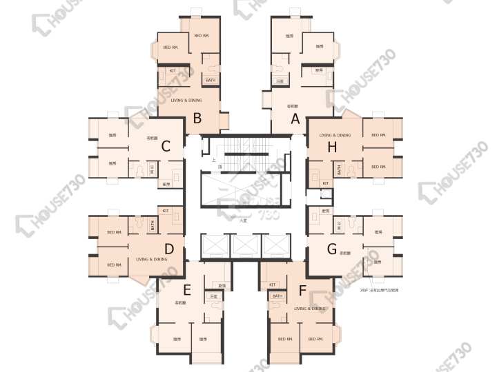 美景花園 平面圖 美景花園 5座 1-32樓 樓層平面圖 - House730
