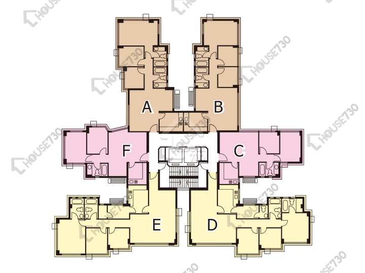 新峰花園 平面圖 新峰花園 3期 御峰苑 21座 1-3,5-6,7樓 樓層平面圖 - House730