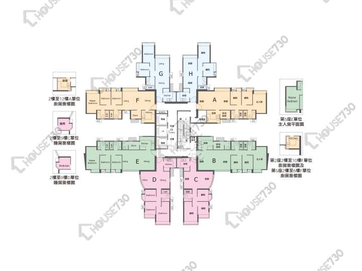 愛琴海岸 平面圖 愛琴海岸 2座 2-3,5-13,15-23,25-31,32樓 樓層平面圖 - House730