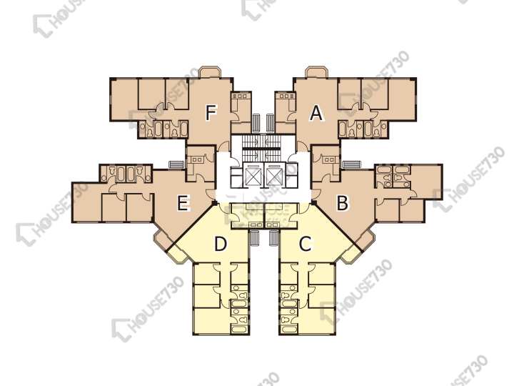新峰花園 平面圖 新峰花園 1期 10座 2-3,5-8,9樓 樓層平面圖 - House730