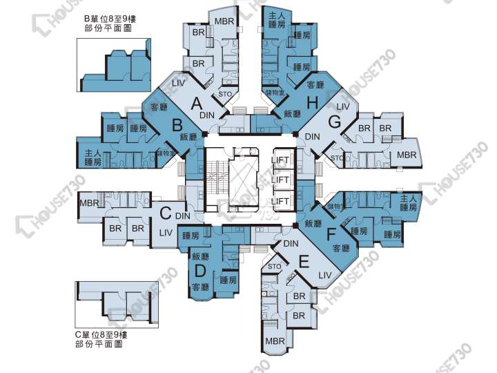 聽濤雅苑 平面圖 聽濤雅苑 1期 11座 8-12,15-23,25-28,29樓 樓層平面圖 - House730