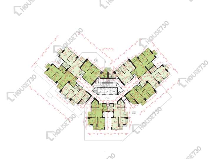 尚悅 平面圖 尚悅 5座 1樓 樓層平面圖 - House730