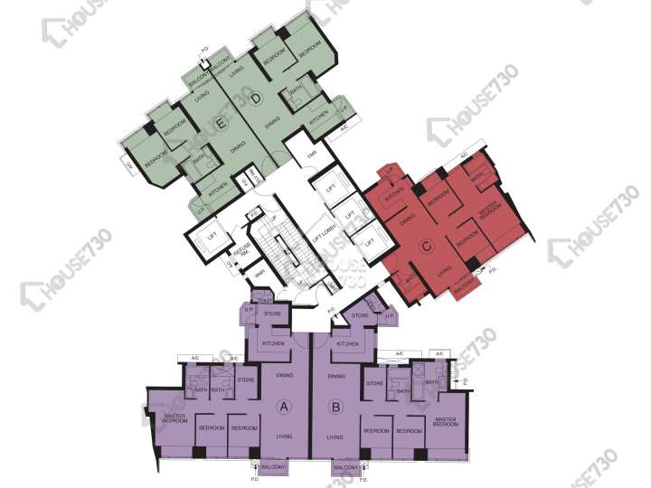 天晉 平面圖 天晉 天晉 2座 6-12,15-23,25-28,29樓 樓層平面圖 - House730