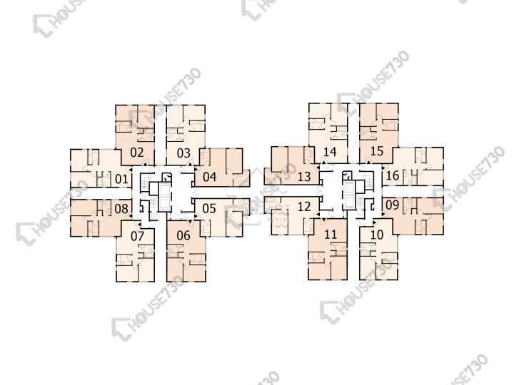 德福花園 平面圖 德福花園 A座 1樓 樓層平面圖 - House730