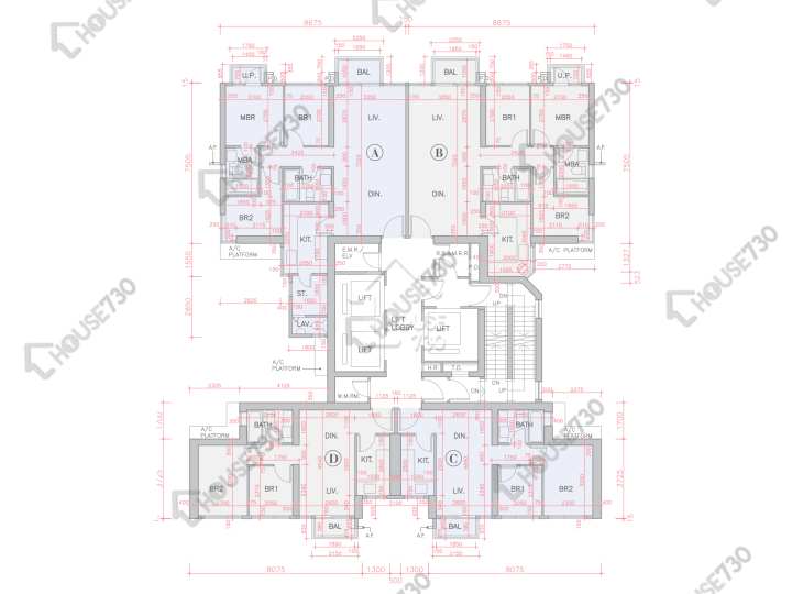 全．城匯 平面圖 全．城匯 7座 30-33,35-43,45-49,50樓 樓層平面圖 - House730