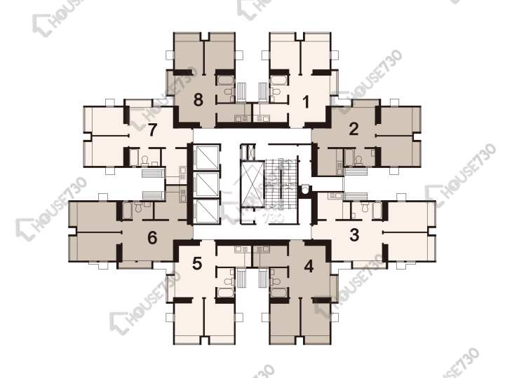 豐景園 平面圖 豐景園 3座 3-34樓 樓層平面圖 - House730