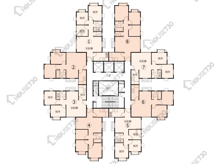杏花邨 平面圖 杏花邨 36座 1-13,15-17,18樓 樓層平面圖 - House730
