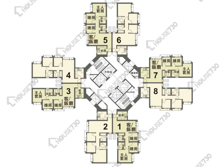 錦泰苑 平面圖 錦泰苑 錦富閣 (A座) 1-40樓 樓層平面圖 - House730