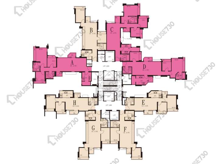 峻瀅 平面圖 峻瀅 II 1座 5-12,15-23,25-33,35-41,42樓 樓層平面圖 - House730
