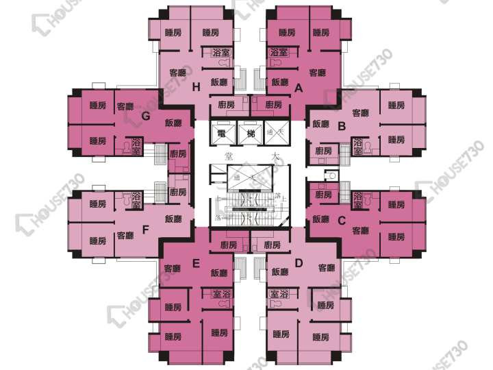 大埔中心 平面圖 大埔中心 5期 16座 3-22樓 樓層平面圖 - House730
