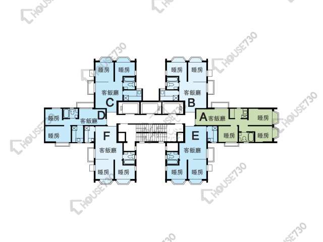 沙田中心 平面圖 沙田中心 佳寧大廈 (C座) 1-23樓 樓層平面圖 - House730