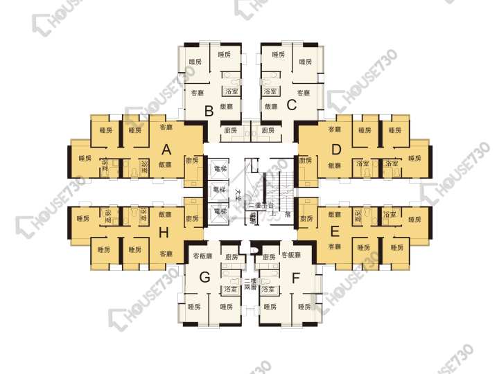 荃景花園 平面圖 荃景花園 2期 10座 2-34樓 樓層平面圖 - House730