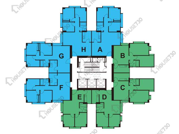 太古城 平面圖 太古城 星輝台 智星閣 (51座) 4-28樓 樓層平面圖 - House730