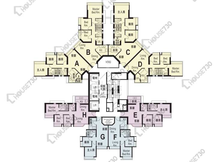 維港灣 平面圖 維港灣 6座 3,5-12,15-23,25-32,33樓 樓層平面圖 - House730