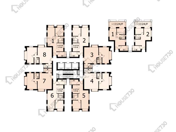 淘大花園 平面圖 淘大花園 3B期 Q座 6-26樓 樓層平面圖 - House730