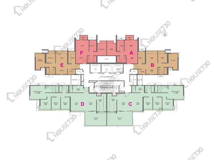 Yoho Town 平面圖 Yoho Town 2期 Yoho Midtown 2座 39樓 樓層平面圖 - House730