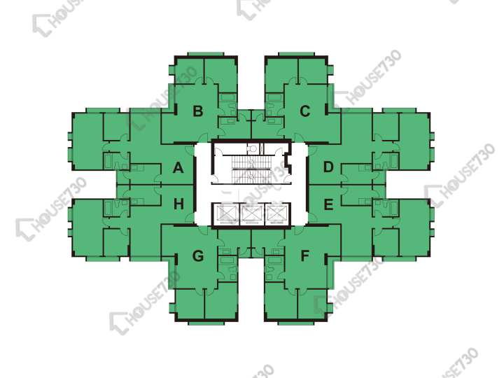 太古城 平面圖 太古城 翠湖台 鄱陽閣 (2座) 4-28樓 樓層平面圖 - House730