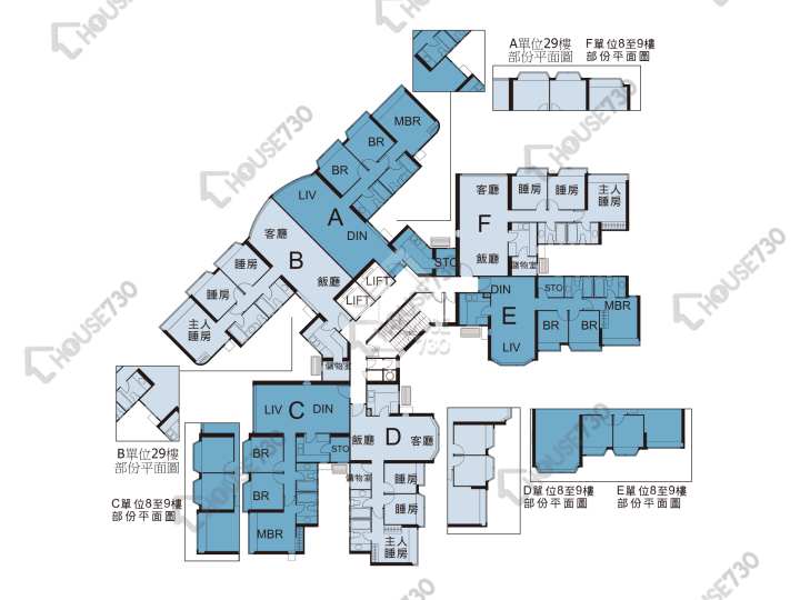 聽濤雅苑 平面圖 聽濤雅苑 1期 10座 8-12,15-23,25-28,29樓 樓層平面圖 - House730