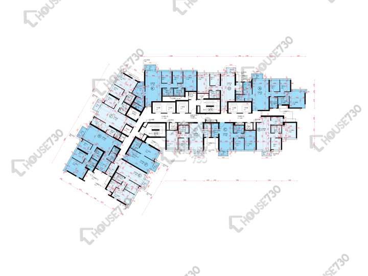 啟德1號 平面圖 啟德1號 I 大廈第1座 21-23,25-26,27樓 樓層平面圖 - House730