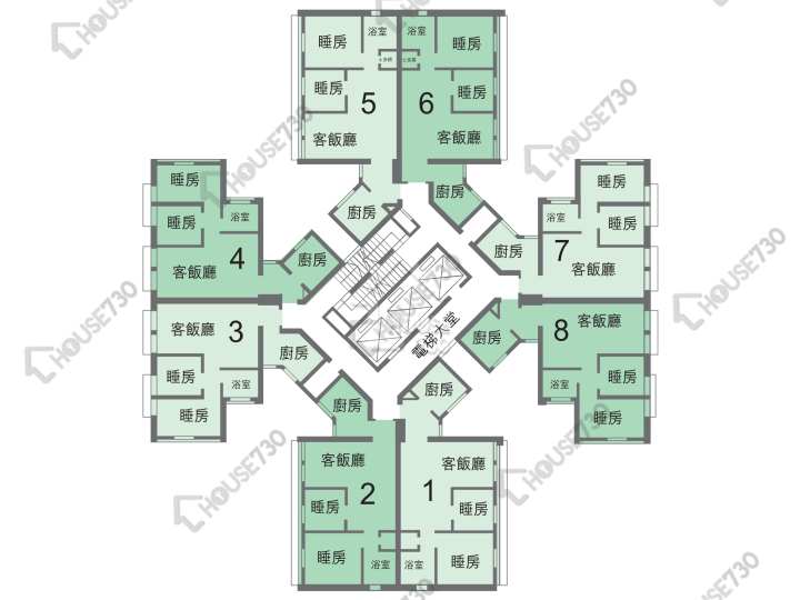兆康苑 平面圖 兆康苑 兆恆閣 (J座) 1-29樓 樓層平面圖 - House730