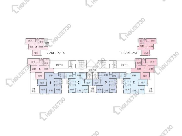富健花園 平面圖 富健花園 1座 1-25樓 樓層平面圖 - House730