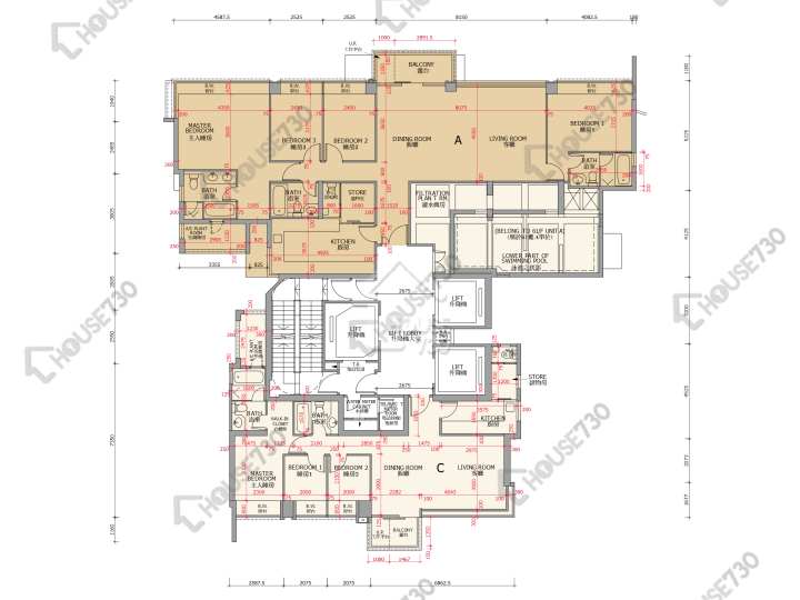 御龍山 平面圖 御龍山 7座 60樓 樓層平面圖 - House730