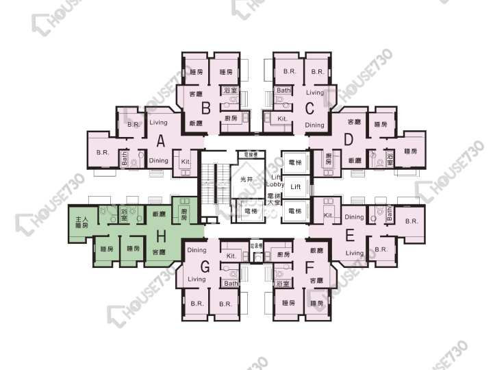 新都城 平面圖 新都城 2期 10座 2-38樓 樓層平面圖 - House730