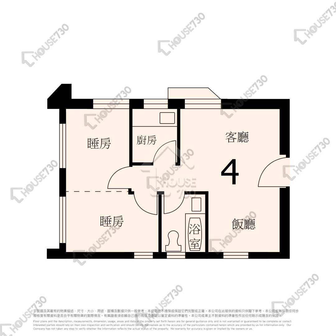 九龙湾 淘大花园 低层 单位平面图 1期-A座-高层/中层/低层-4室 House730-7056470