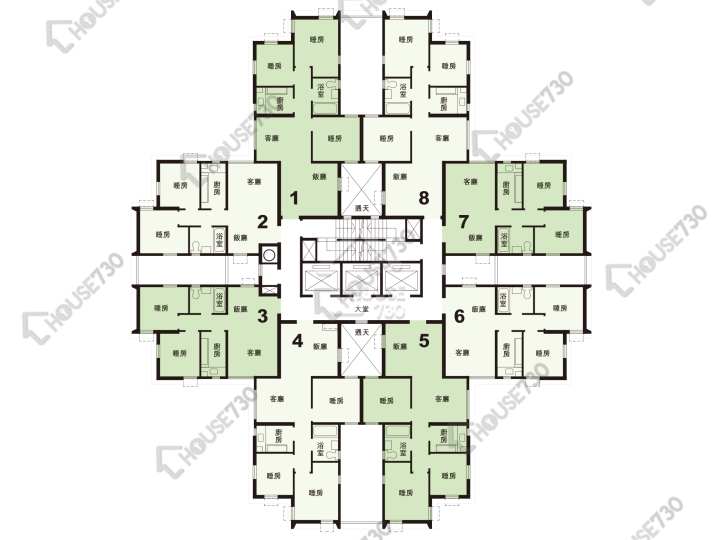 綠楊新邨 平面圖 綠楊新邨 M座 3-30樓 樓層平面圖 - House730