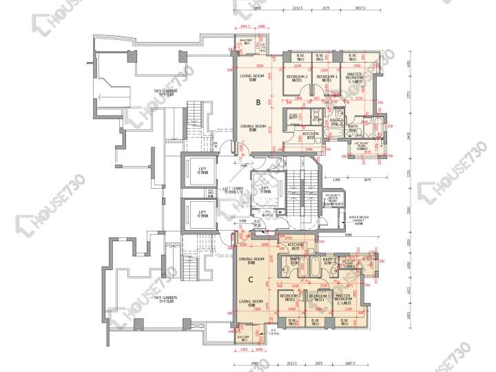 御龍山 平面圖 御龍山 6座 15樓 樓層平面圖 - House730