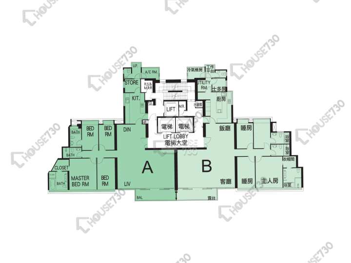 貝沙灣 平面圖 貝沙灣 4期 南灣 3座 8-13,15-23,25-26,27樓 樓層平面圖 - House730