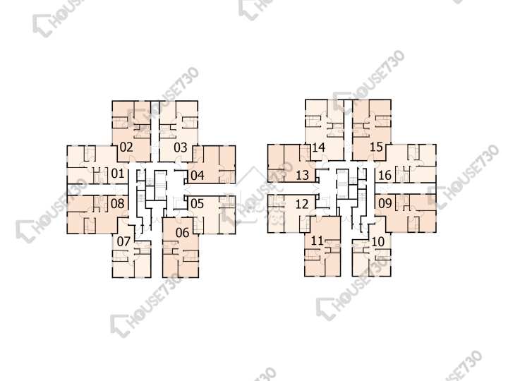 德福花園 平面圖 德福花園 Q座 1樓 樓層平面圖 - House730