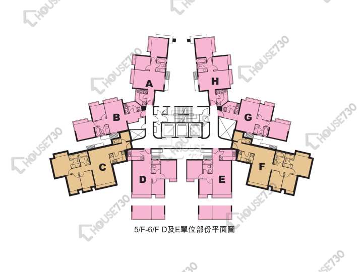東堤灣畔 平面圖 東堤灣畔 1期 1座 5-6樓 樓層平面圖 - House730