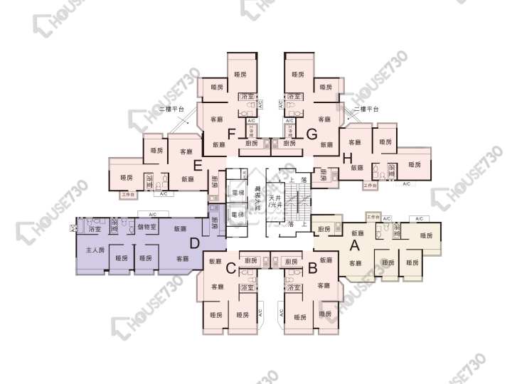 蝶翠峰 平面圖 蝶翠峰 4期 綠庭園 11座 2-3樓 樓層平面圖 - House730