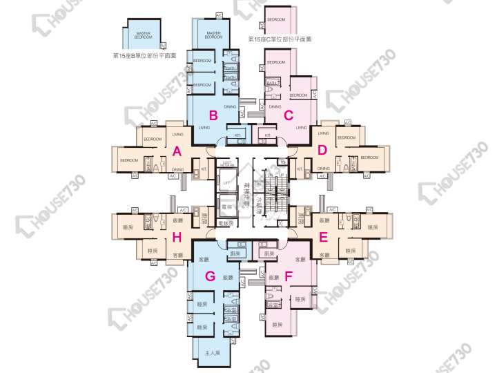采叶庭 平面图 采叶庭 13座 1-3,5-13,15-16,17楼 楼层平面图 - House730