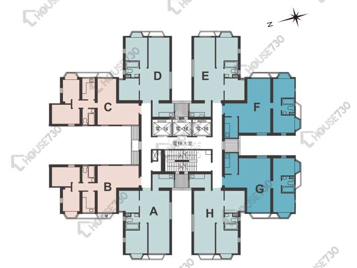 銀禧花園 平面圖 銀禧花園 4座 4-19,21-36,37樓 樓層平面圖 - House730