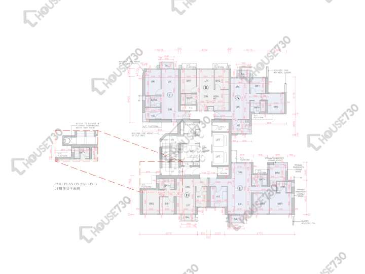 全．城匯 平面圖 全．城匯 5座 6-12,15-20,21樓 樓層平面圖 - House730