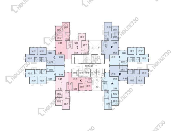 富健花園 平面圖 富健花園 3座 1-25樓 樓層平面圖 - House730
