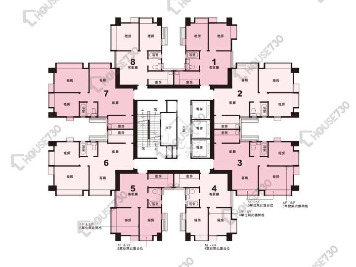 翠林花園 平面圖 翠林花園 C座 1-30樓 樓層平面圖 - House730