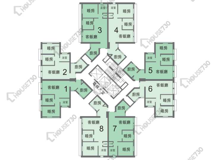 兆康苑 平面圖 兆康苑 兆基閣 (R座) 1-29樓 樓層平面圖 - House730