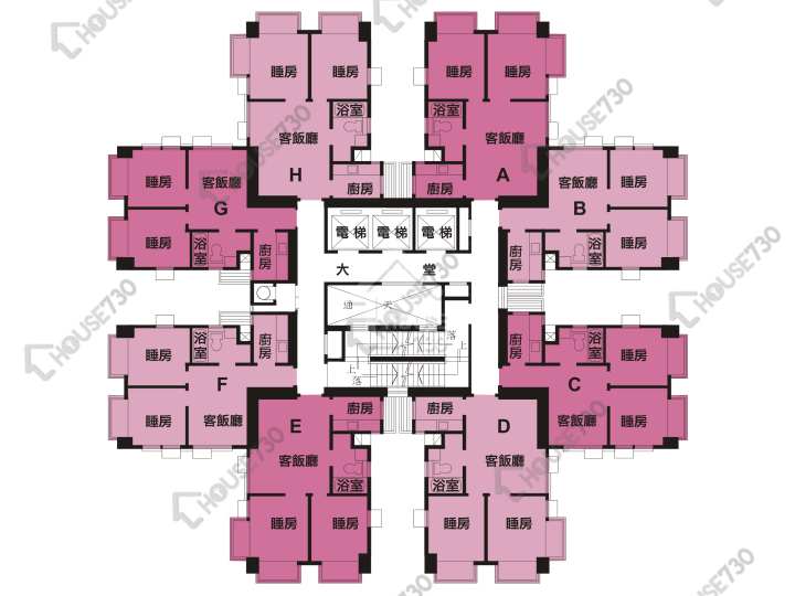 大埔中心 平面圖 大埔中心 2期 5座 4-31樓 樓層平面圖 - House730