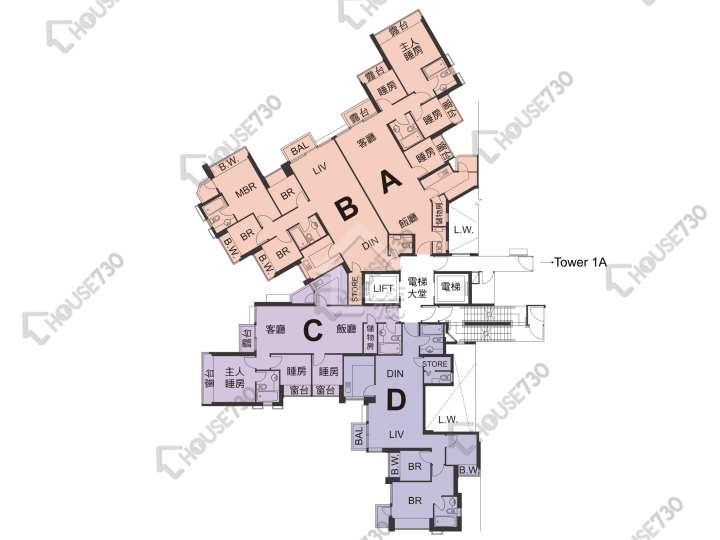 天宇海 平面圖 天宇海 1A座 5-12,15-23,25-28,29樓 樓層平面圖 - House730