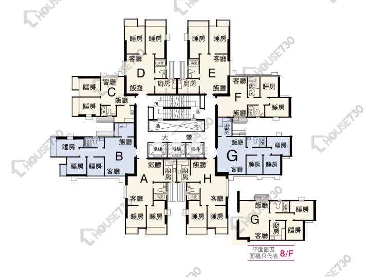 荃景花園 平面圖 荃景花園 1期 3座 12-34樓 樓層平面圖 - House730