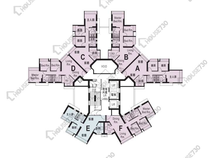 維港灣 平面圖 維港灣 1座 3,5-12,15-23,25-32,33樓 樓層平面圖 - House730