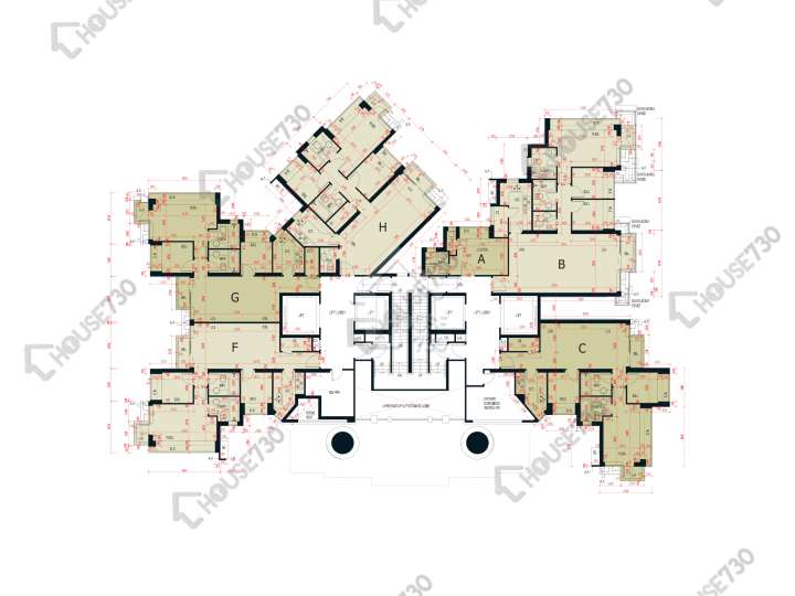 嵐山 平面圖 嵐山 2期 2座 1樓 樓層平面圖 - House730