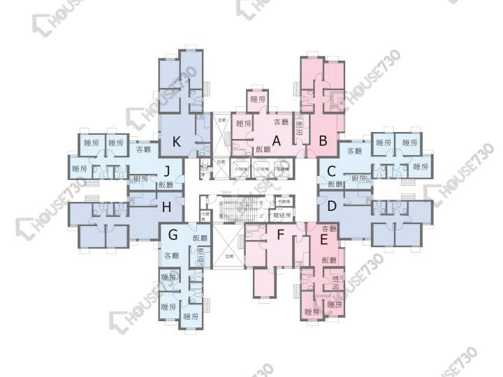 龍門居 平面圖 龍門居 9座 1-30樓 樓層平面圖 - House730
