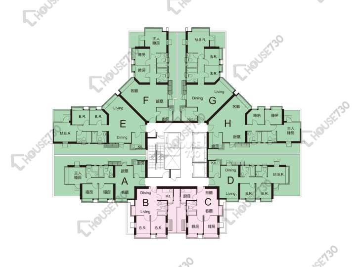 新都城 平面圖 新都城 1期 5座 1樓 樓層平面圖 - House730
