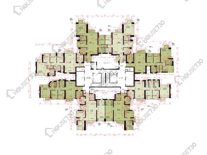 日出康城 平面圖 日出康城 3期A 緻藍天 翠堤 (2座) 41-43,45樓 樓層平面圖 - House730