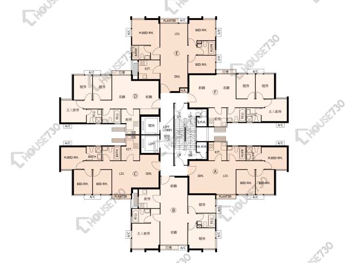 又一居 平面圖 又一居 21座 2-10樓 樓層平面圖 - House730